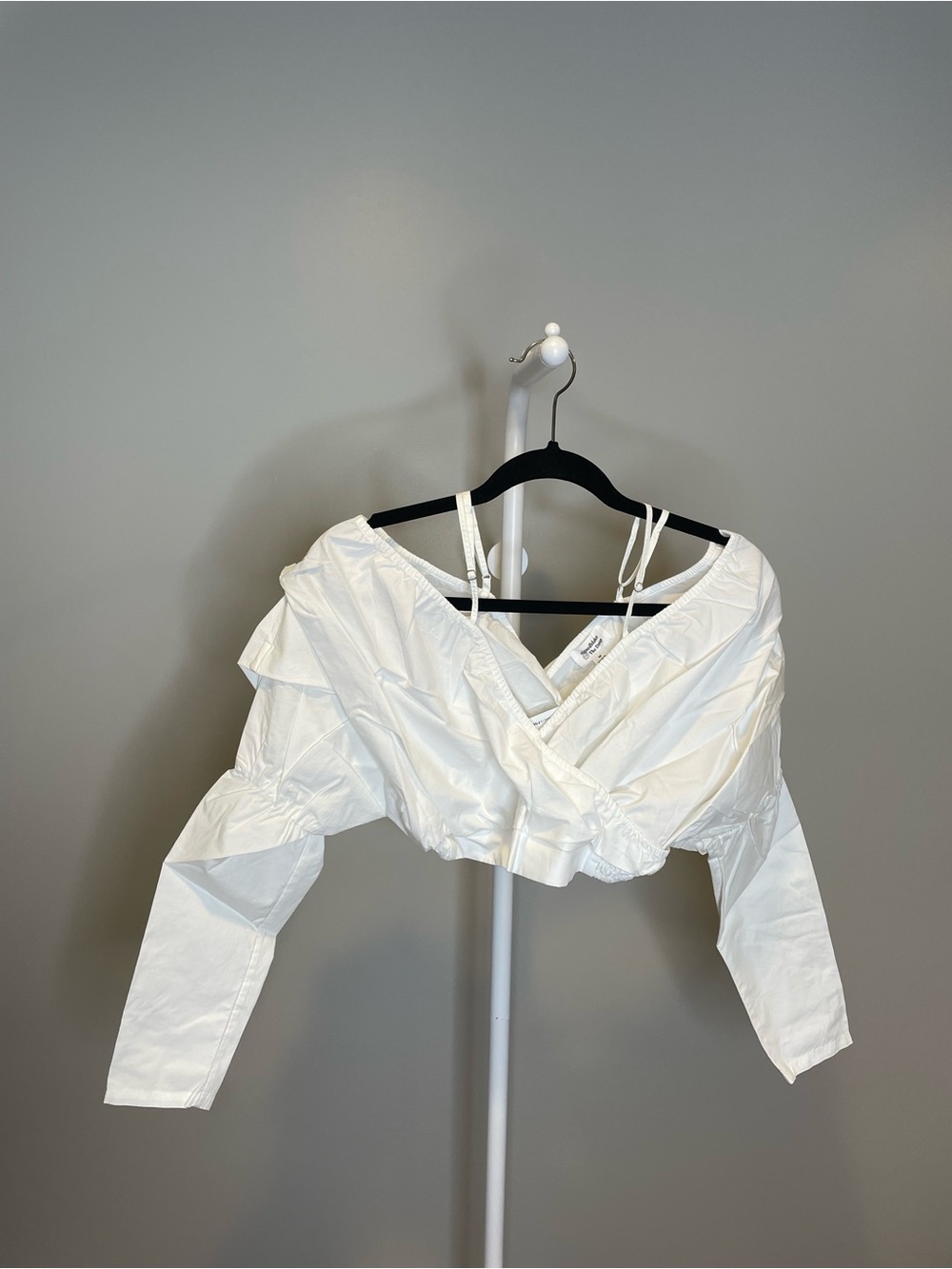 The Drop White Cropped Wrap Top NWT - Medium